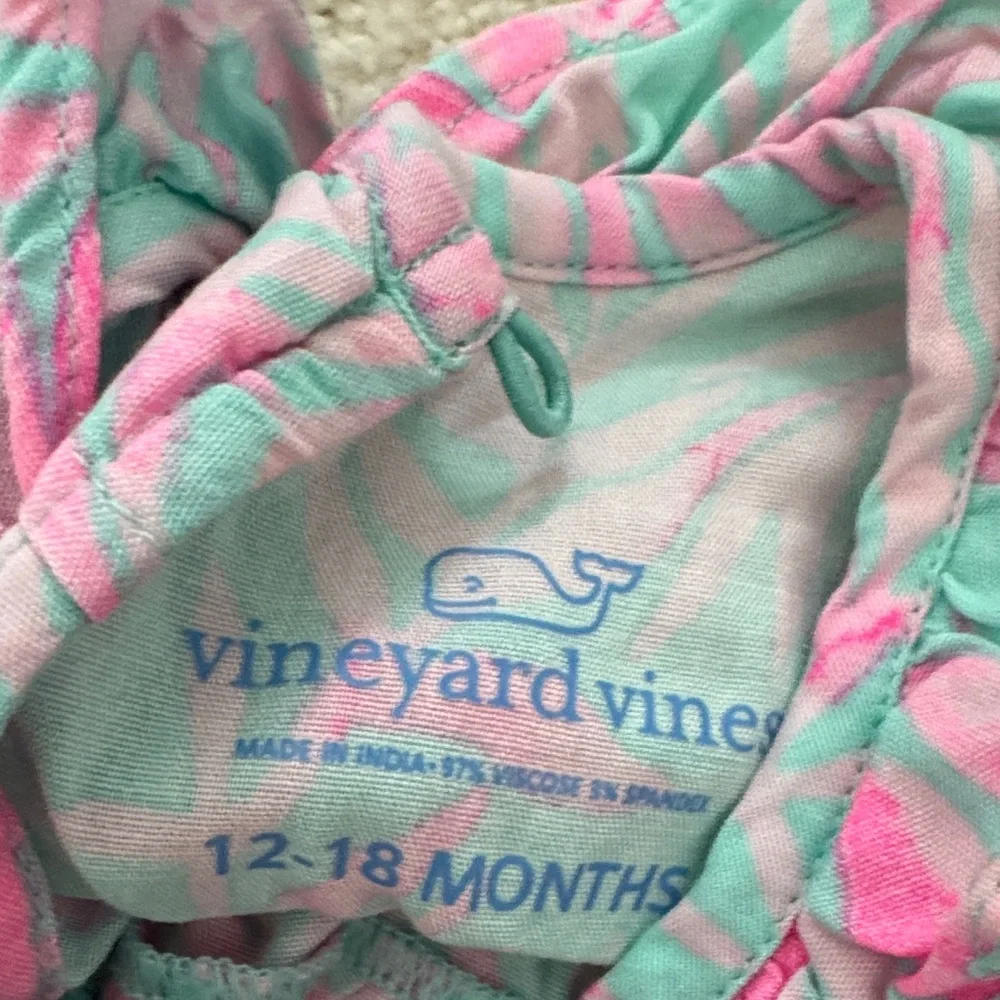 Vineyard Vines Pink and Green Baby Romper - Picture 2 of 5
